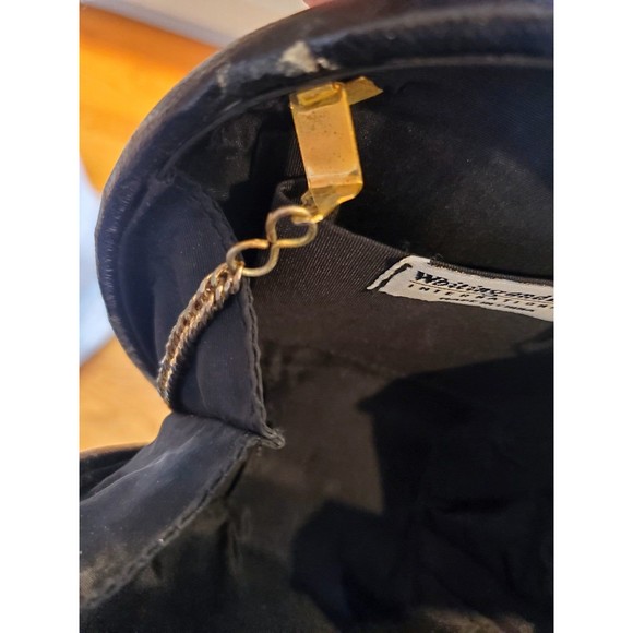 Vintage Whiting and Davis Round Beaded Black Purse w/ Chain Strap - Picture 6 of 7